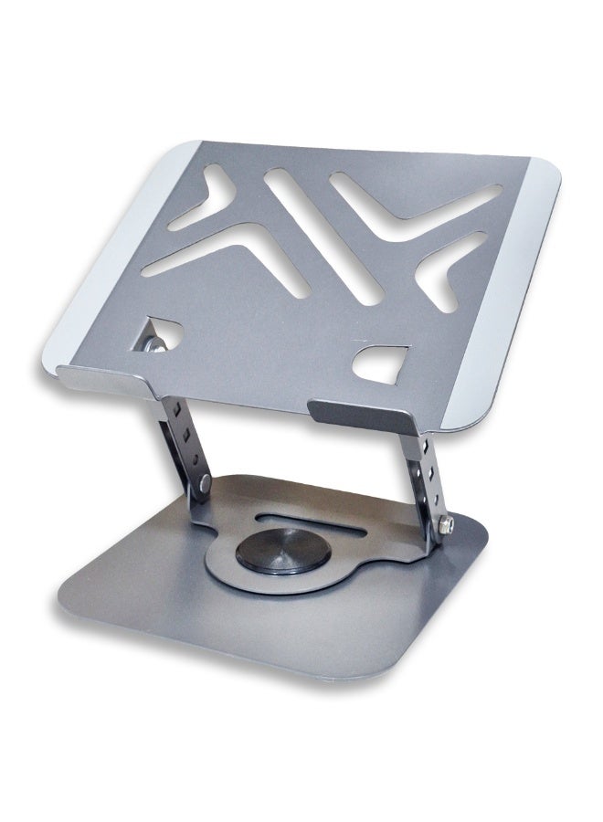 Foldable tablet and laptop stand with stylish and high-quality metal design, 360° rotation for an ideal viewing experience, supports ventilation to cool devices and preserve their lifespan, suitable for iPad and mobile phones, easy to store and carry, and ideal for studying, working or watching content anywhere - Image 3