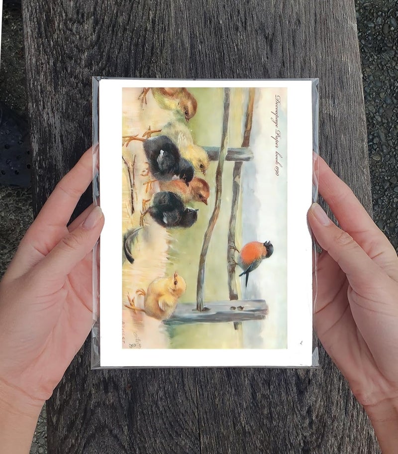 Flonz Decoupage Paper Pack (21 Sheets 6"x8") Baby Chicks Easter Vintage Styled Easter Cards Pictures for Decoupage, Craft and Scrapbooking - Image 3