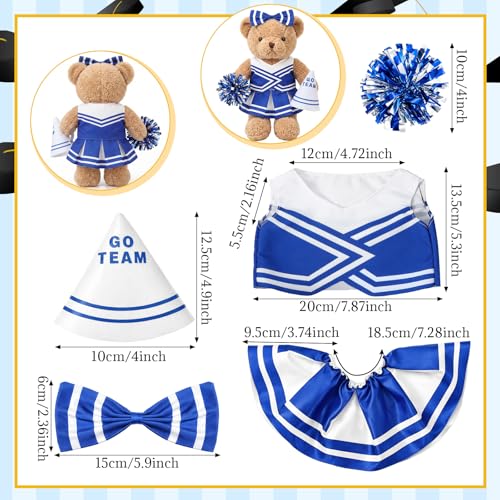 Sunnymove Blue Cheerleader Teddy Bear Clothes Fits 1418 Inch Stuffed Bear Animal Plush Blue Make Your Own Stuffed Animal Toy Gift for Bedroom Playroom Decor - Image 5