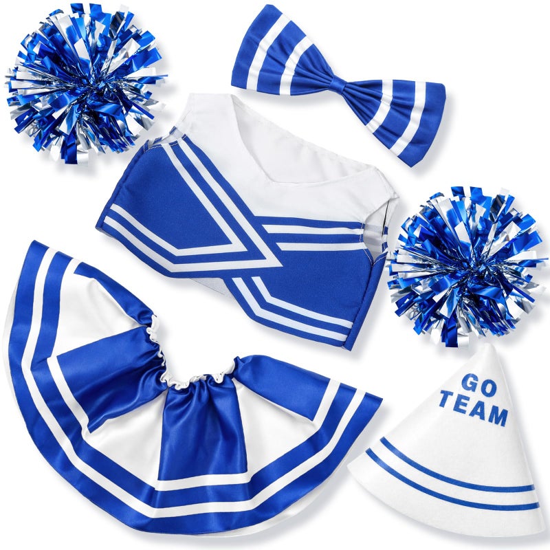 Sunnymove Blue Cheerleader Teddy Bear Clothes Fits 1418 Inch Stuffed Bear Animal Plush Blue Make Your Own Stuffed Animal Toy Gift for Bedroom Playroom Decor - Image 3