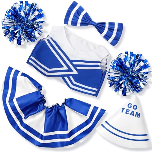 Sunnymove Blue Cheerleader Teddy Bear Clothes Fits 1418 Inch Stuffed Bear Animal Plush Blue Make Your Own Stuffed Animal Toy Gift for Bedroom Playroom Decor - Image 1