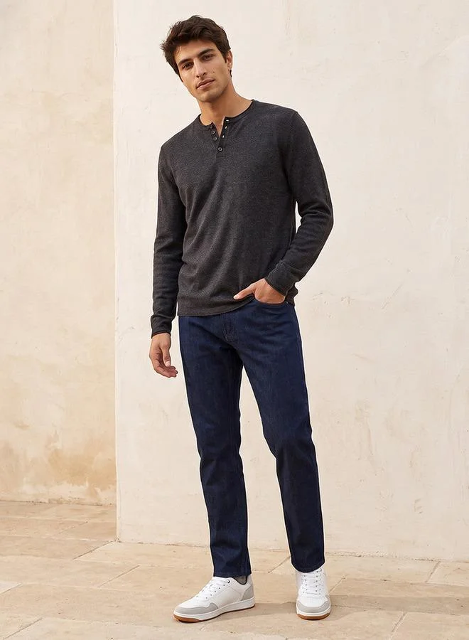 Splash FAV Smart Henley Neck Sweater