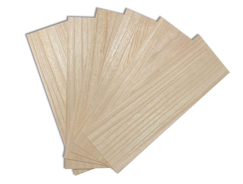 Cregugua 6 Pack Veneered MDF Double Sided Paulownia Wood,MDF Core,6.4mm 1/4th Inch, 5"x15" Chipboard Sheet, Unfinished Wooden Canvas Boards Signs for Crafts - Image 4