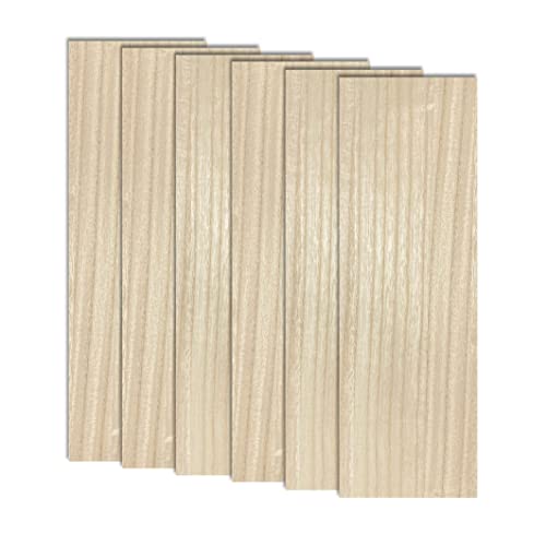 Cregugua 6 Pack Veneered MDF Double Sided Paulownia Wood,MDF Core,6.4mm 1/4th Inch, 5"x15" Chipboard Sheet, Unfinished Wooden Canvas Boards Signs for Crafts - Image 1