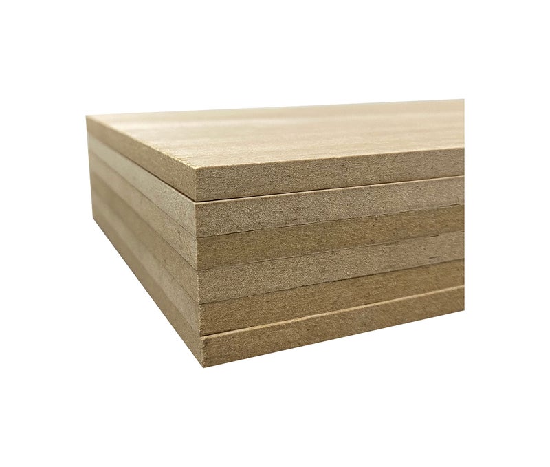 Cregugua 6 Pack Veneered MDF Double Sided Paulownia Wood,MDF Core,6.4mm 1/4th Inch, 5"x15" Chipboard Sheet, Unfinished Wooden Canvas Boards Signs for Crafts - Image 3