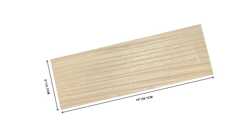 Cregugua 6 Pack Veneered MDF Double Sided Paulownia Wood,MDF Core,6.4mm 1/4th Inch, 5"x15" Chipboard Sheet, Unfinished Wooden Canvas Boards Signs for Crafts - Image 2