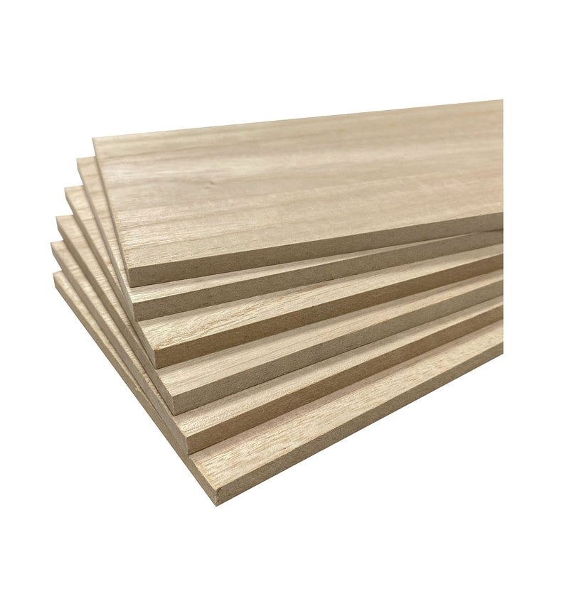 Cregugua 6 Pack Veneered MDF Double Sided Paulownia Wood,MDF Core,6.4mm 1/4th Inch, 5"x15" Chipboard Sheet, Unfinished Wooden Canvas Boards Signs for Crafts - Image 5
