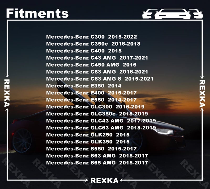 Rexka ريكسكا 30 قطعة من دعامات الشارة/الشعار للشنطة والغطاء مع مسامير تثبيت متوافقة مع مرسيدس-بنز S204 S205 W204 W205 W207 X204 X253 القابلة للتحويل، الكوبيه، العربة، الصالون، SUV - Image 3