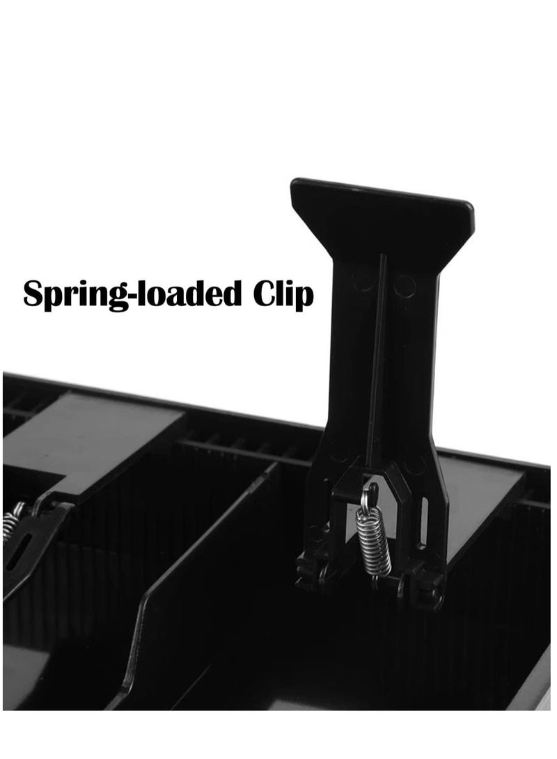 Cash Drawer 5 Grids Black Cash Box Register Insert Coin Trays Cashier Tidy Storage Safe Cash Tray for Business Use (Black) - Image 3
