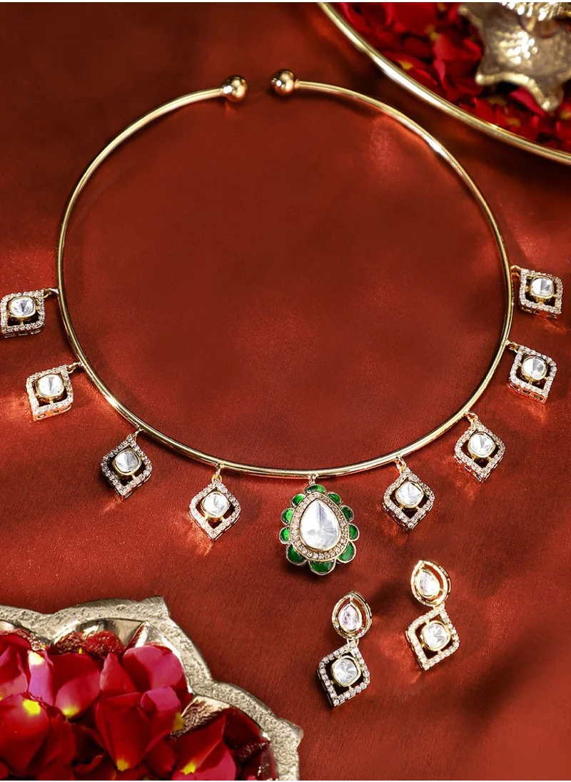 Priyaasi American Diamond Studded Jewellery Set