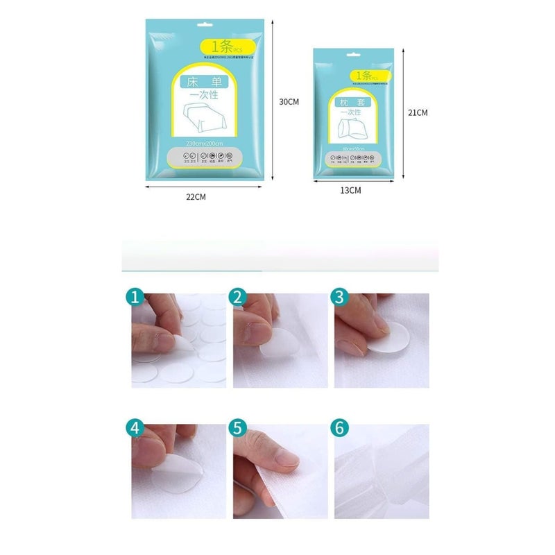 SOLARAE Disposable Bed Sheets for Travel, Quilt Cover and Pillow Case Set, Portable Disposable Bedding Set for Hotel and Travel (Travel 3-Piece Double) - Image 4