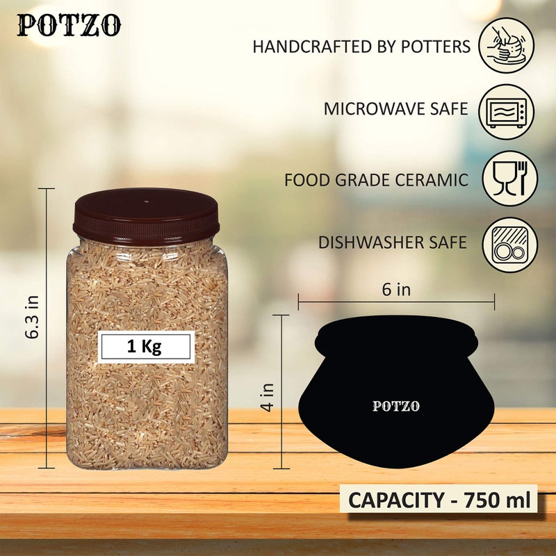 POTZO Ruby Radiance Ceramic Handi 0.75 L with Lid (Ceramic) - Image 5