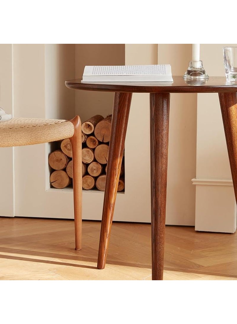 OXMIC OXMIC Foldable Round Shaped Side TableRound Side Table NightstandPlantstand Coffee End Table Mid Century Modern Round Coffee Table with Wooden Legs 