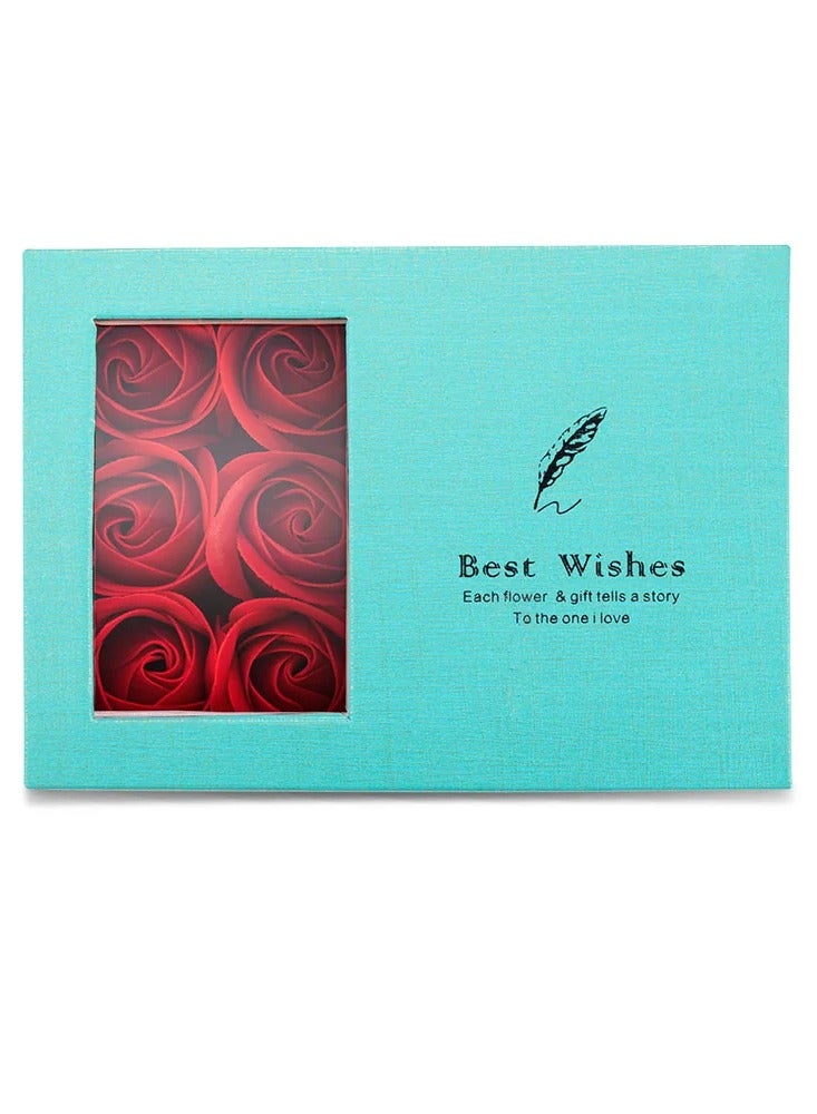 Festive Gallery Gift Box with 6 Heads Roses,Jewelry Flower Box with Bag, Forever Preserved Rose Box, Real Eternal Roses for Women, Wife, Girlfriend, Etc Blue - Image 2