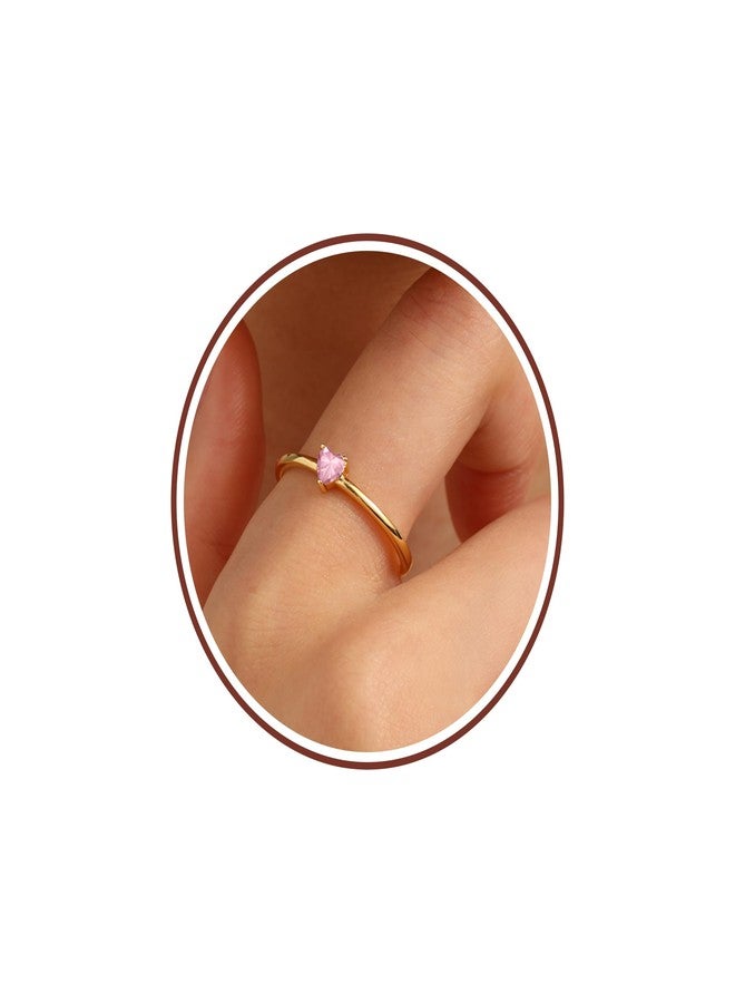 Btysun Birthstone Rings for Women, October Birthday Gifts, Dainty Gold Rings Size 6, 21st 30th Birthday Gifts for Her, Stocking Stuffer, Anniversary for Wife, October Birthstone Jewelry - Image 1
