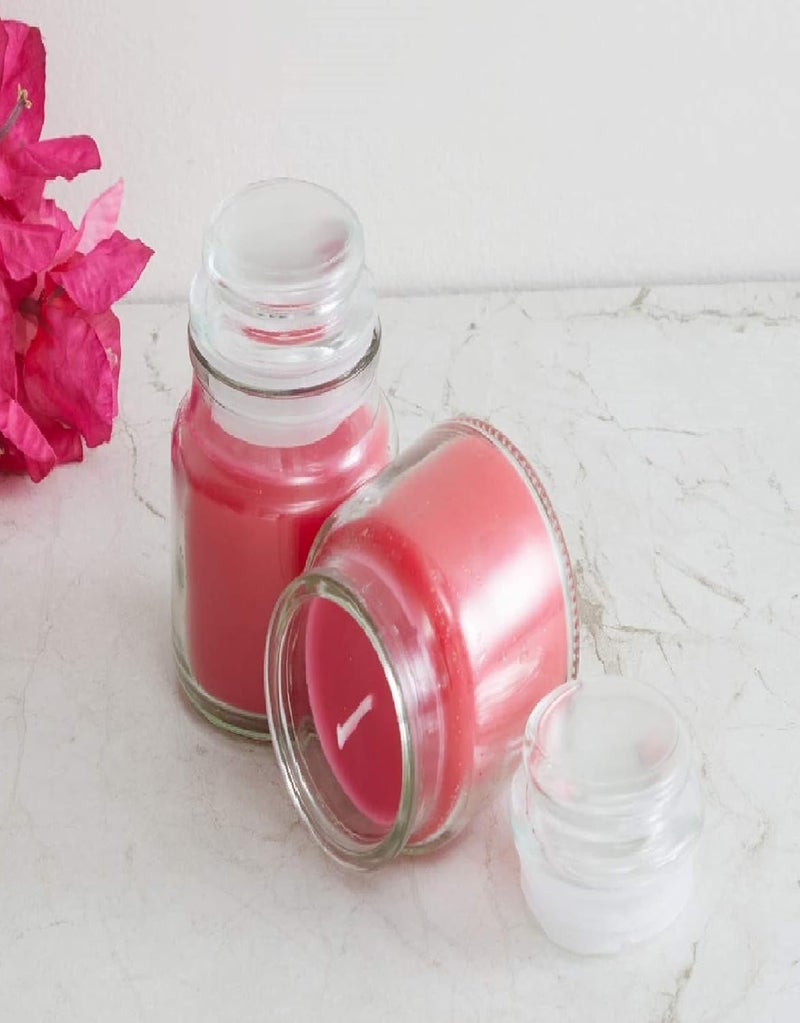 Kigs Enterprise Pack of 2 Pcs Premium Highly Fragranced Rose Jar Candle for Gift and Home Decoration Pack of 2 Pcs 260g Each Colour Red Rose Rose Pack of 2 Pcs 260g Each