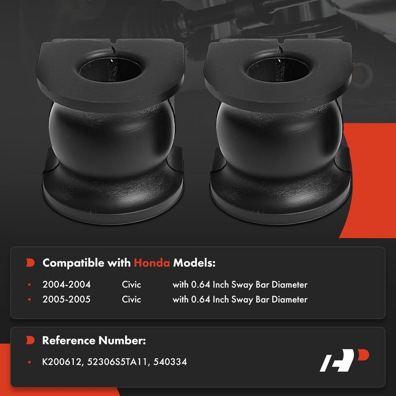 A-Premium Rear Sway Bar Bushing Kit for Honda Civic - Image 2