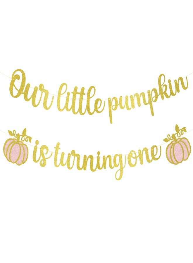 MZ.ogm Our Little Pumpkin 1st Birthday Banner - Fall Baby Shower Decorations - Image 1