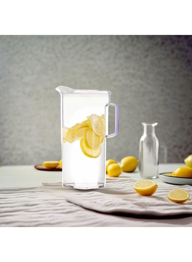 komax Clear Large Tritan Pitcher with Lid | 77 Oz - 2.4 Quart (Full Capacity Jug) | Great Carafe for Water, Juice, Ice Tea, Lemonade, Sangria & Milk | Airtight, BPA Free, Square Shape Water Pitcher - Image 5