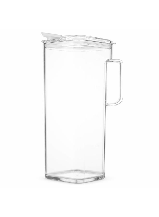 komax Clear Large Tritan Pitcher with Lid | 77 Oz - 2.4 Quart (Full Capacity Jug) | Great Carafe for Water, Juice, Ice Tea, Lemonade, Sangria & Milk | Airtight, BPA Free, Square Shape Water Pitcher - Image 2