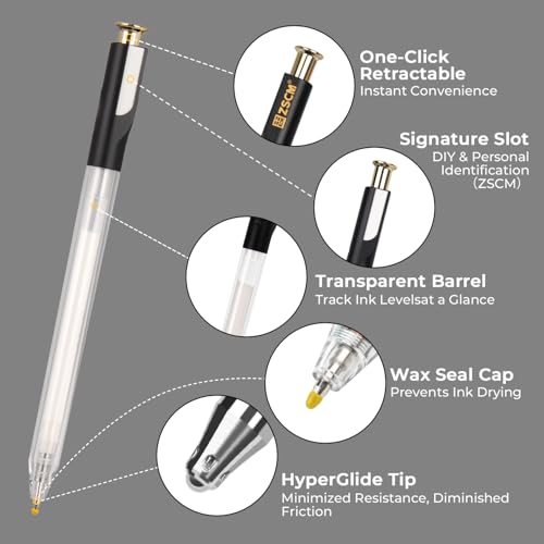 ZSCM Retractable White Gel Pen, 7 Nib Sizes - Precision Large Capacity Opaque White Archival Gel Ink Pens, Fine Point Smooth Writing Highlighter Pens for Black Paper Note Taking Aesthetic Art Supplies - Image 3