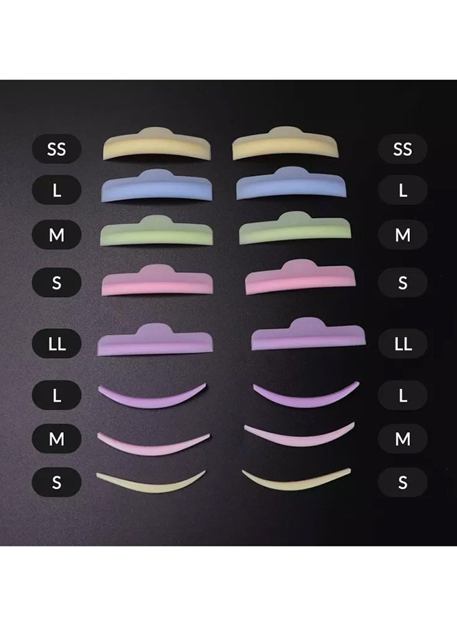 16-Pieces Eyelash Perming Pads Silicone Perm Lift, Eyelash Curler Refills Pads For S, M, L With 8 Different Sizes- GJD08