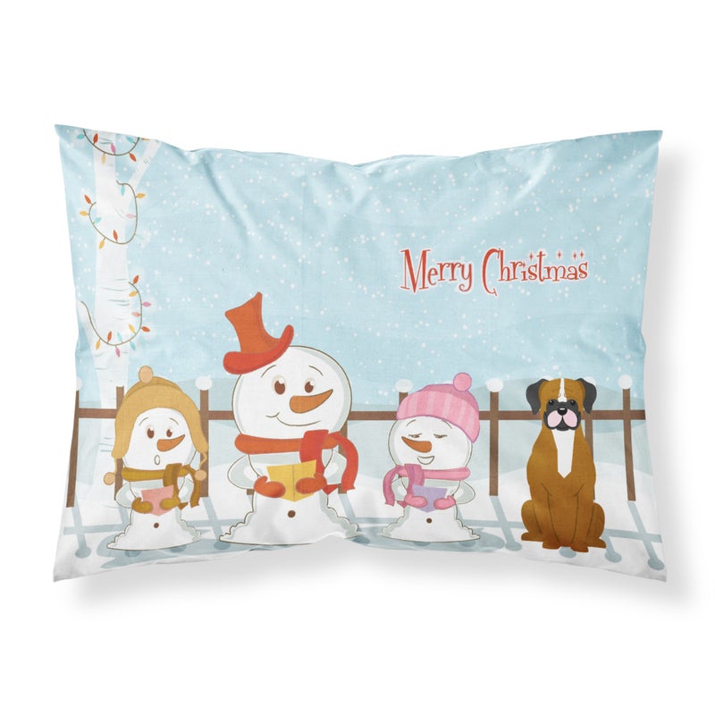 Caroline's Treasures ""Caroline's Treasures Merry Christmas Carolers Flashy Fawn Boxer Fabric Standard Pillowcase BB2447PILLOWCASE  Multicolor"" 