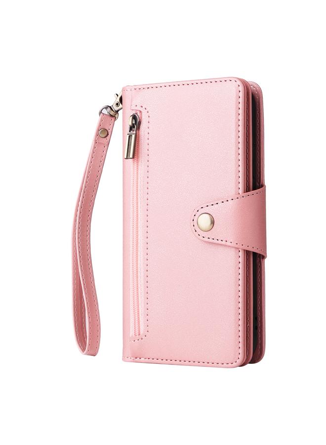 Zaboon Case For iPhone 11 Pro Rivet Buckle 9 Cards Three Fold Leather Phone Case - Image 2