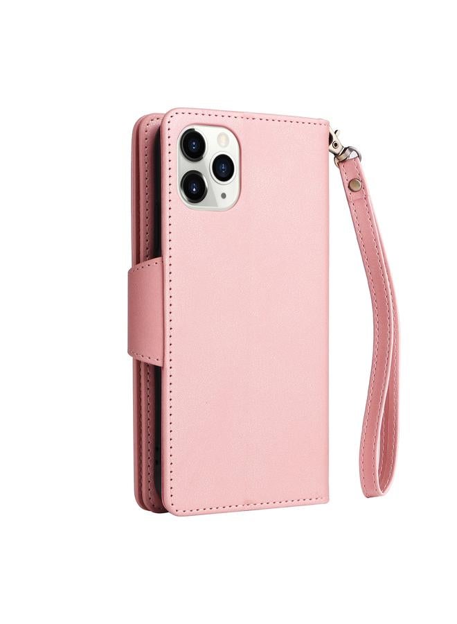 Zaboon Case For iPhone 11 Pro Rivet Buckle 9 Cards Three Fold Leather Phone Case - Image 3