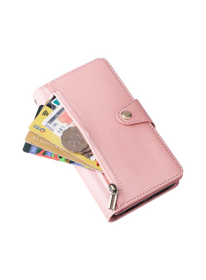 Zaboon Case For iPhone 11 Pro Rivet Buckle 9 Cards Three Fold Leather Phone Case - Image 5