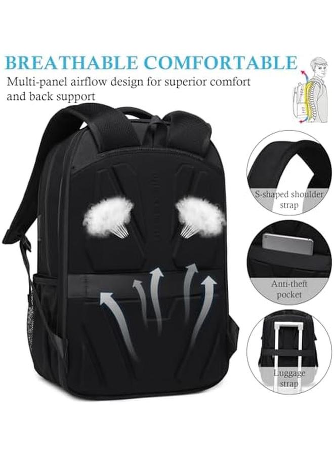 erorex 15.6 Inch Travel Laptop Backpack Waterproof Business Computer Backpack With Usb Charging Port Durable And Large Anti Theft Backpack For Men Flight Approved Carry On Backpack Black  - Image 3