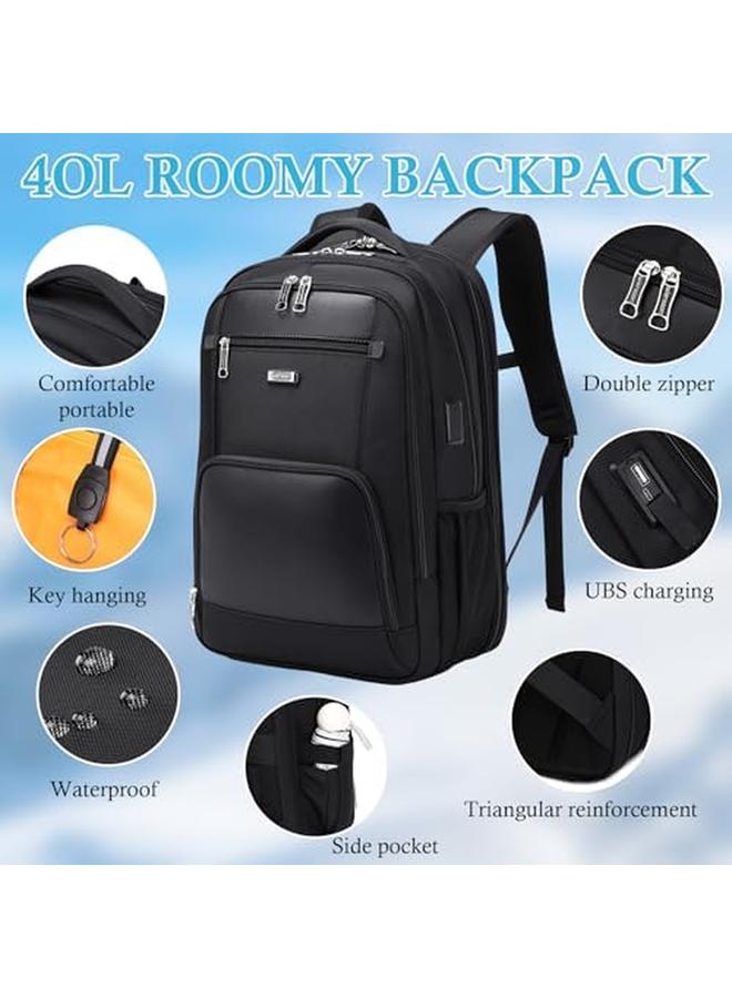 erorex 15.6 Inch Travel Laptop Backpack Waterproof Business Computer Backpack With Usb Charging Port Durable And Large Anti Theft Backpack For Men Flight Approved Carry On Backpack Black  - Image 4