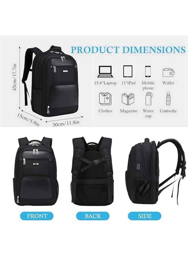 erorex 15.6 Inch Travel Laptop Backpack Waterproof Business Computer Backpack With Usb Charging Port Durable And Large Anti Theft Backpack For Men Flight Approved Carry On Backpack Black  - Image 5