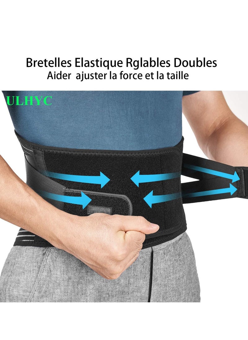 ULHYC - Air Mesh Back Brace for Men Women Lower Back Pain Relief, Adjustable Back Support Belt for Work, Anti-skid Lumbar Support for Sciatica Scoliosis (Large(Waist:44"-53")) - Image 1