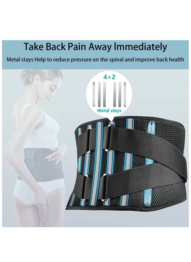 ULHYC - Air Mesh Back Brace for Men Women Lower Back Pain Relief, Adjustable Back Support Belt for Work, Anti-skid Lumbar Support for Sciatica Scoliosis (Large(Waist:44"-53")) - Image 1