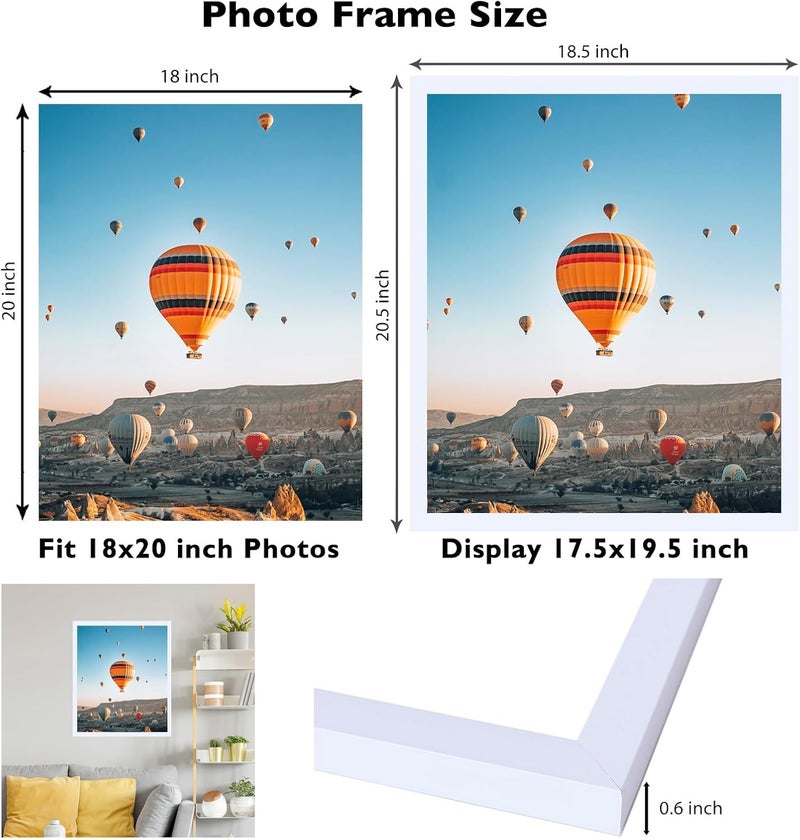 JCJMY مجموعة إطارات صور بحجم 24x24، سوداء اللون، مع ورقة تغطية بحجم 20x24؛ لعرض الصور بحجم 20x24 مع أو بدون ورقة تغطية، أو بدون ورقة تغطية لعرض الصور بحجم 24x24؛ إطارات كبيرة للتعليق على الجدار، مصنوعة من البلاستيك المقاوم للكسر، مجموعتان. - Image 3
