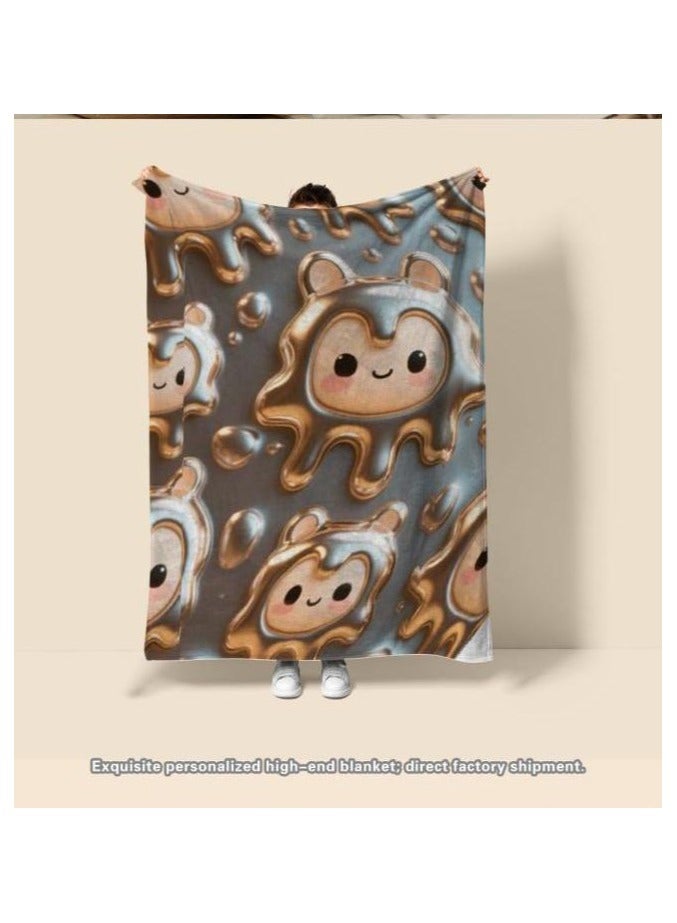 عام بطانية رقيقة من الفانيلا الكرتونية للأطفال أو الطلاب (دافئة ومريحة ومناسبة للنوم والألعاب) 100 سم * 150 سم - 445 - Image 1