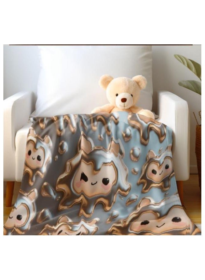 عام بطانية رقيقة من الفانيلا الكرتونية للأطفال أو الطلاب (دافئة ومريحة ومناسبة للنوم والألعاب) 100 سم * 150 سم - 445 - Image 5