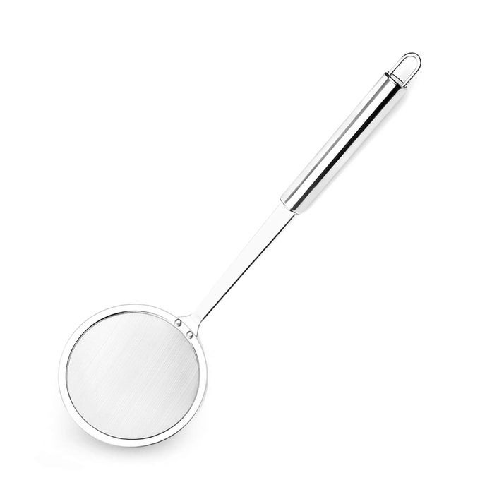 STAINLESS STEEL FAT SKIMMER SPOON FINE MESH FOOD STRAINER FOR GREASE GRAVY AND FOAM JAPANESE HOT POT SKIMMER WITH LONG HANDLE