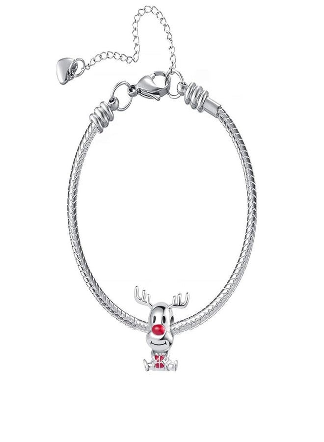 OutstandLong Reindeer Christmas Holiday Season Charms for Pandora Bracelets Santa Claus Home Moose Gift Tree Candy Cane - Image 3