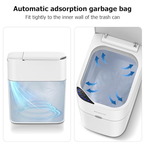 MOPALL Automatic Motion Sensor Bathroom Trash Can with Lid, 3 Gallon Smart Garbage Can, Touchless Trash Can Slim Small Trash Bin Waterproof Wastebasket for Toilet Bedroom Office Kitchen Living Room RV - Image 4