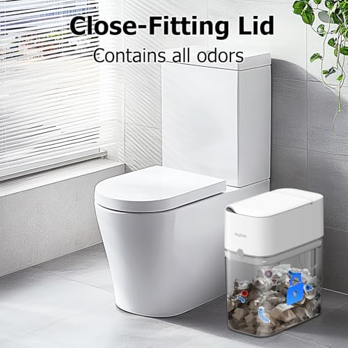 MOPALL Automatic Motion Sensor Bathroom Trash Can with Lid, 3 Gallon Smart Garbage Can, Touchless Trash Can Slim Small Trash Bin Waterproof Wastebasket for Toilet Bedroom Office Kitchen Living Room RV - Image 5