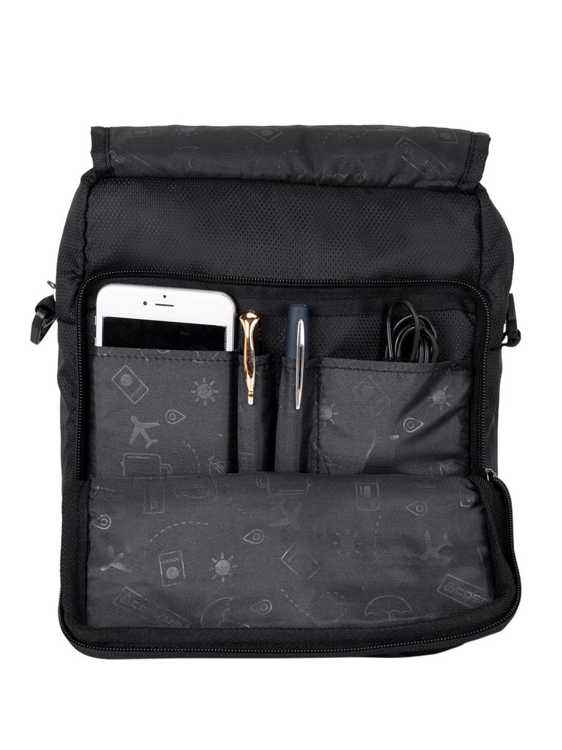 COSMUS Unisex Rome Crossbody Shoulder Sling Bag For Ipad/10-Inches Tablet - Black - Image 5