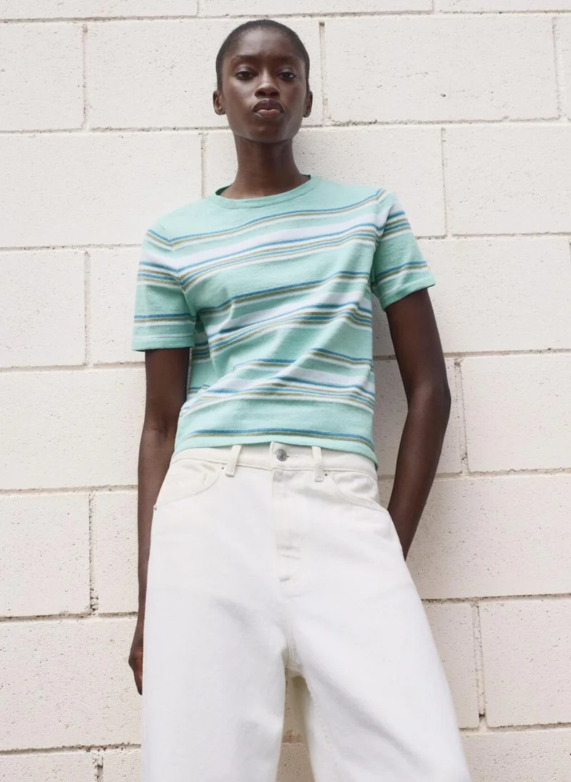 مانجو Yute Striped Crew Neck Sweater