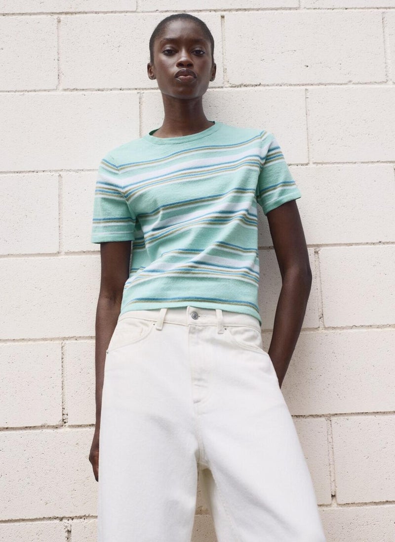 MANGO Yute Striped Crew Neck Sweater  - Image 1