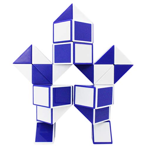 Mipartebo Magic Snake Cube Twist Puzzle 48 Wedges Large Size Twist Fidget Snake Toys Gift Party Favors Game Goodie Bag Fillers for Kids Adults Teens Blue - Image 2