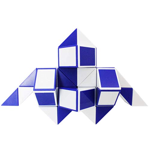 Mipartebo Magic Snake Cube Twist Puzzle 48 Wedges Large Size Twist Fidget Snake Toys Gift Party Favors Game Goodie Bag Fillers for Kids Adults Teens Blue - Image 1
