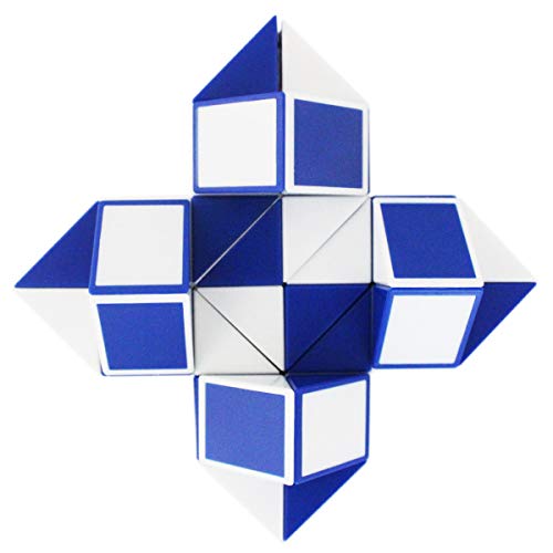 Mipartebo Magic Snake Cube Twist Puzzle 48 Wedges Large Size Twist Fidget Snake Toys Gift Party Favors Game Goodie Bag Fillers for Kids Adults Teens Blue - Image 4