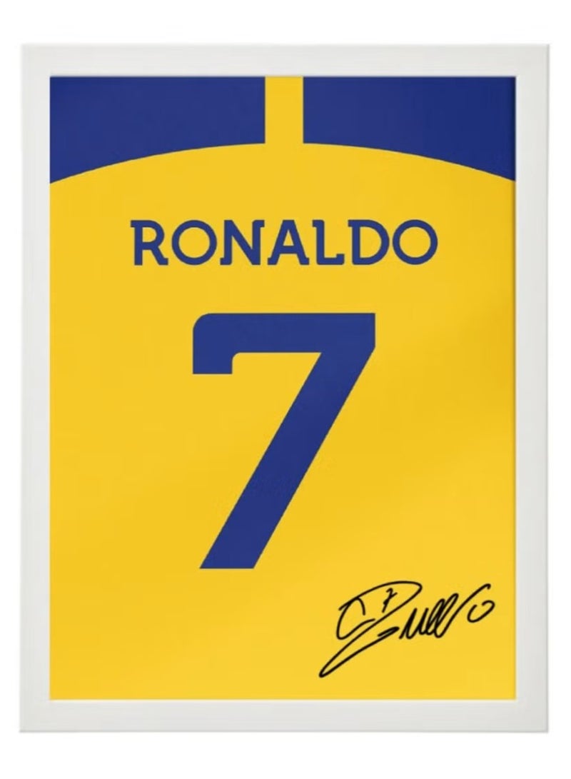Boomah Accessories Cristiano Ronaldo Autographed Jersey - Framed Poster 50x40cm - CR7 -Football Memorabilia, Soccer Collectible, Gift for Fans