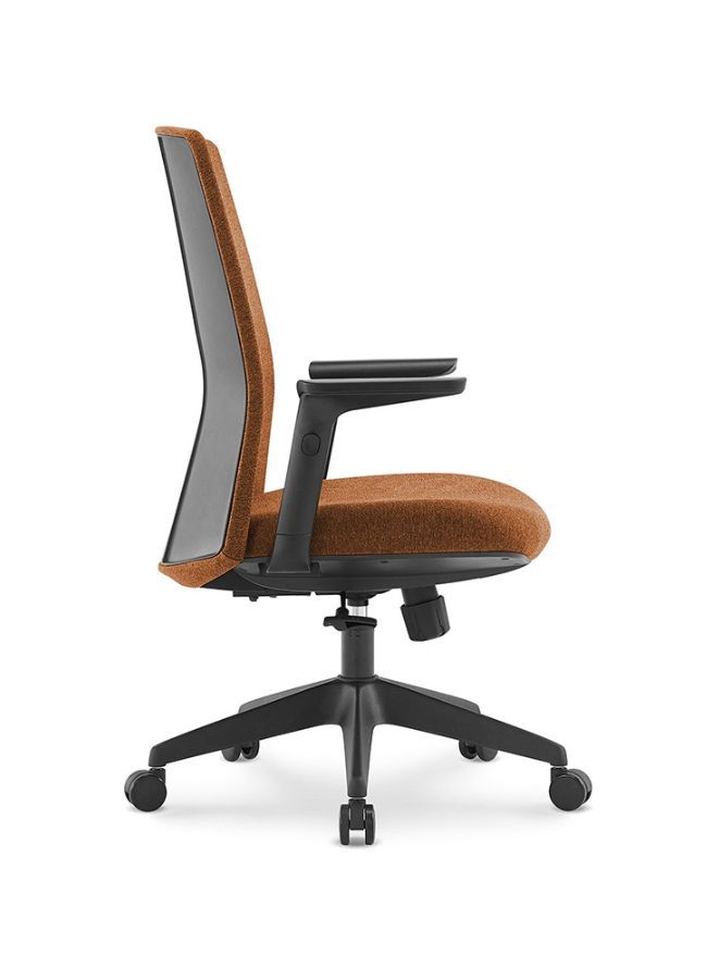 Middle Back Ergonomic Office Chair Without Headrest for Office, Home Office and Shops, Orange - Image 2